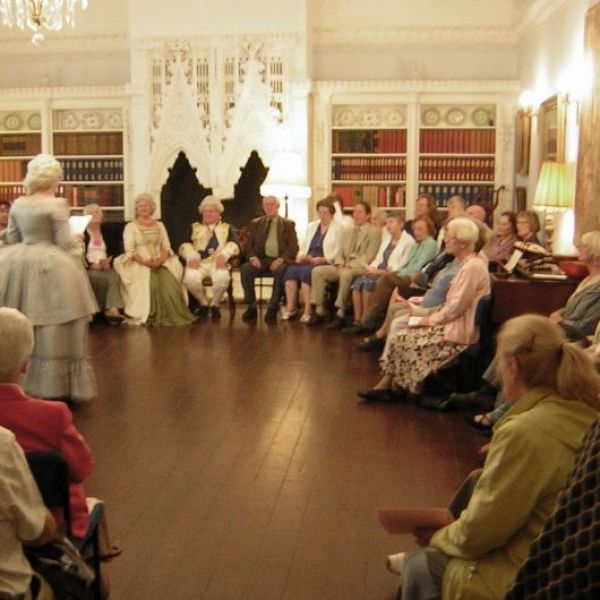 Reading to a captivated audience at Bramber